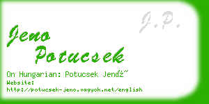 jeno potucsek business card